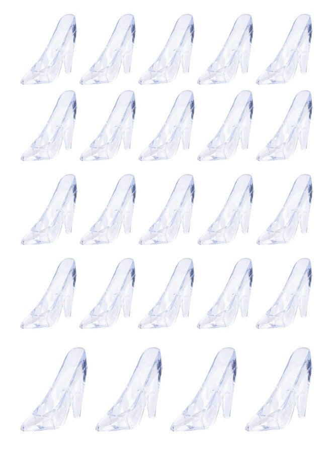 ZYFLSQ 24 Pieces Mini Plastic Cinderella Slippers 3.5 Inch Glass Heels Princess for Wedding Birthday Party Table Favors Decoration (Clear) - Image 1